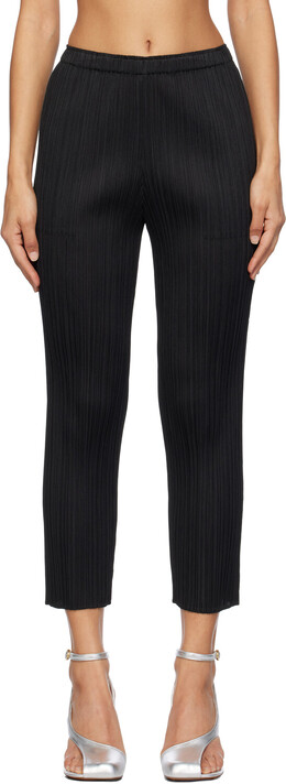Pleats Please Issey Miyake: Чёрные брюки 