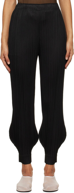 Pleats Please Issey Miyake: Чёрные брюки 