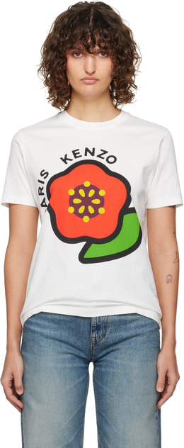 Kenzo: Белая футболка  Paris