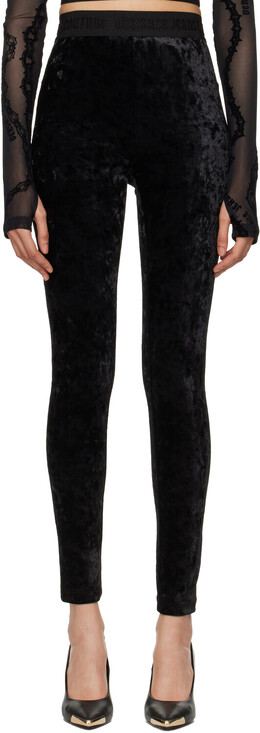 Versace Jeans Couture: Бархатные легинсы 