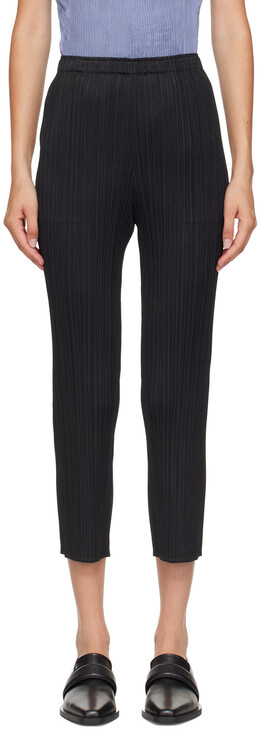 Pleats Please Issey Miyake: Чёрные брюки 