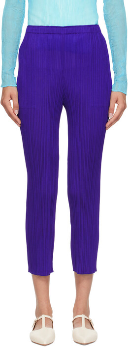 Pleats Please Issey Miyake: Синие брюки 
