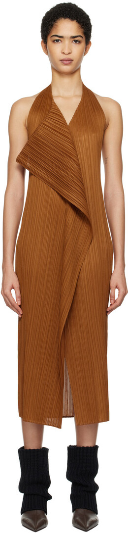 Pleats Please Issey Miyake: Длинное платье 