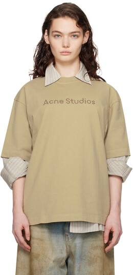 Acne Studios: Бежевая футболка 