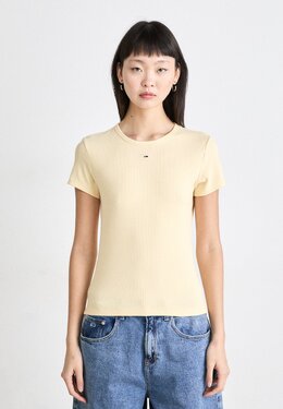 Tommy Jeans: Бежевая футболка  Essential