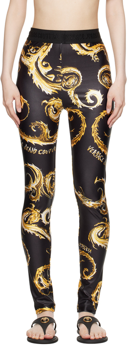 Versace Jeans Couture: Чёрные легинсы 