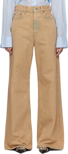 Acne Studios: Бежевые джинсы 