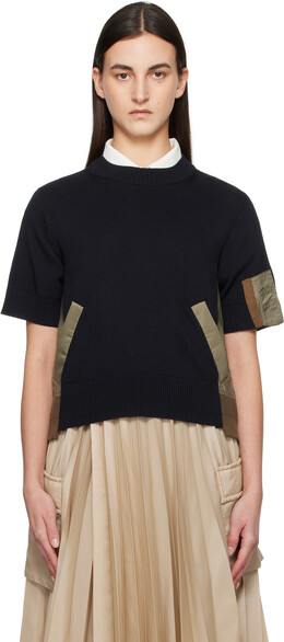 Sacai: Синий свитер 
