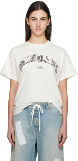 MM6 Maison Margiela: Белая футболка 