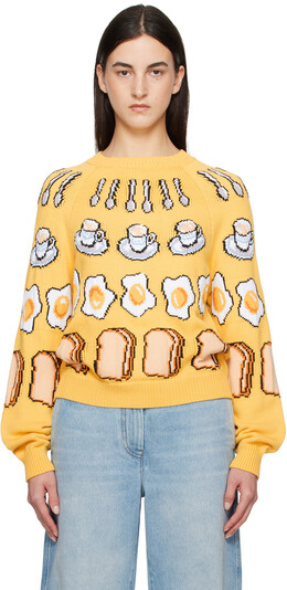 Moschino: Жёлтый свитер 