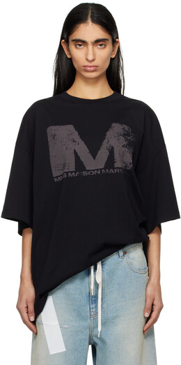 MM6 Maison Margiela: Чёрная футболка 