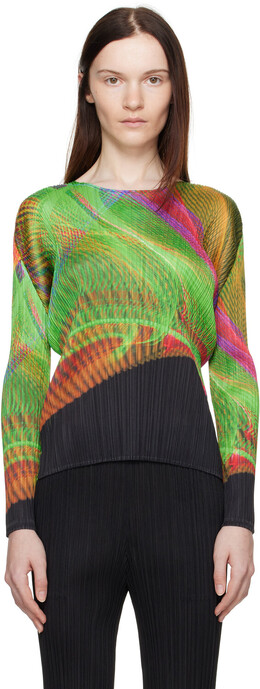 Pleats Please Issey Miyake: Многоцветный топ 