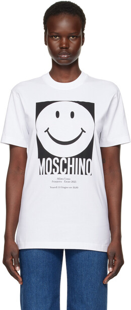 Moschino: Белая футболка 