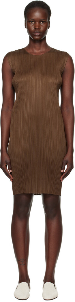 Pleats Please Issey Miyake: Многоцветное платье 