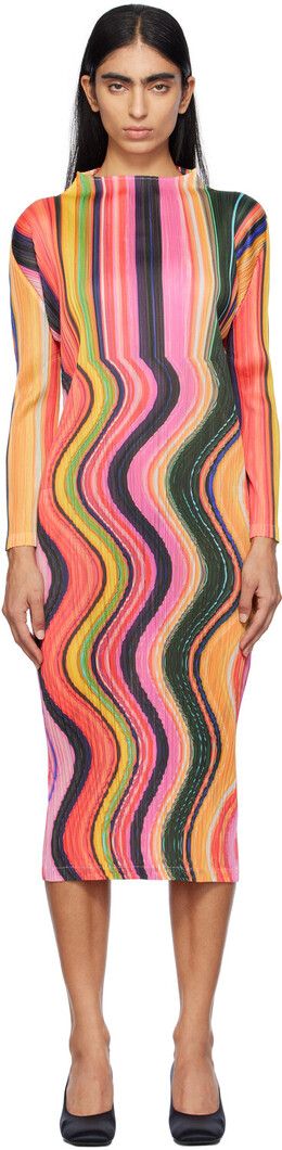 Pleats Please Issey Miyake: Длинное платье 