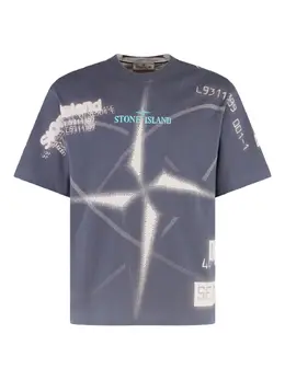 Stone Island: Хлопковая футболка  Compass