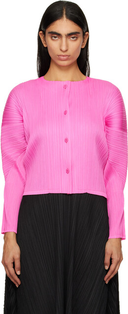 Pleats Please Issey Miyake: Розовый кардиган 