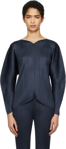 Pleats Please Issey Miyake: Тёмная блуза 