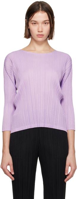 Pleats Please Issey Miyake: Фиолетовый топ 