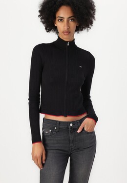 Tommy Jeans: Чёрный кардиган 