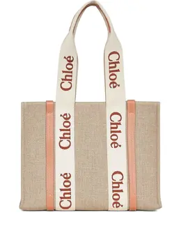 Chloé: Бежевая сумка-шоппер  Woody