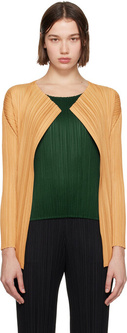 Pleats Please Issey Miyake: Оранжевый кардиган 