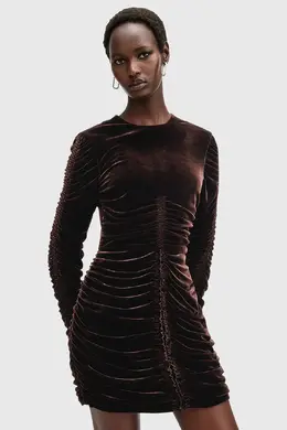 Allsaints: Коричневое платье 