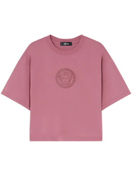 Versace: Розовая футболка  Medusa