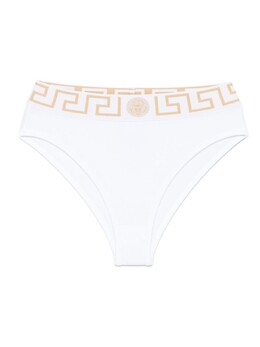Versace: Белые трусы  Greca