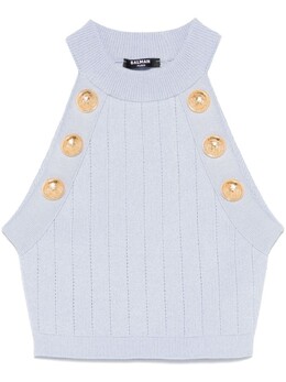 Balmain: Синий топ 