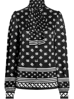 Dolce & Gabbana: Чёрная рубашка  DG