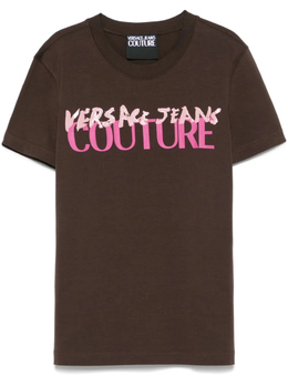 Versace Jeans Couture: Коричневая футболка 