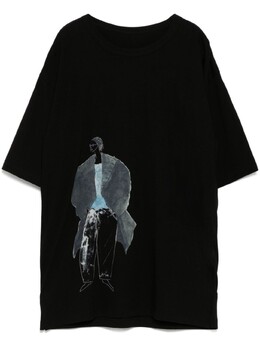 Yohji Yamamoto: Футболка с принтом 