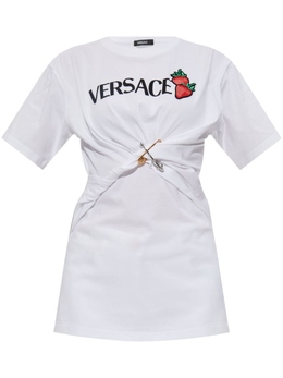 Versace: Белая футболка  Medusa Safety Pin