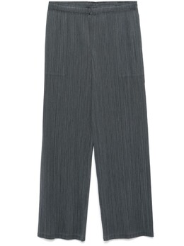 Pleats Please Issey Miyake: Серые брюки 