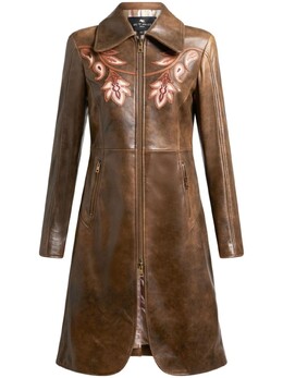 Etro: Кожаное пальто 