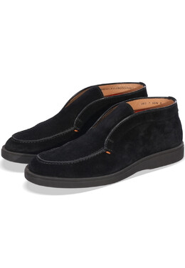 Santoni: Чёрные ботинки 