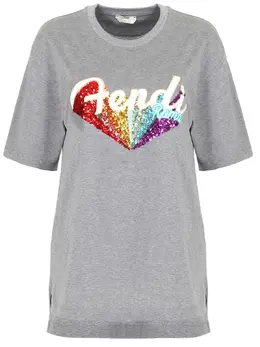 FENDI: Футболка с принтом 