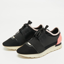 Balenciaga: Чёрные кроссовки  Race Runner
