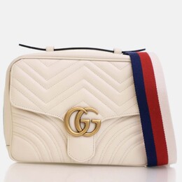 Gucci: Белая сумка на руку  GG Marmont