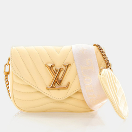 Louis Vuitton: Жёлтая сумка  Pochette