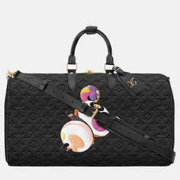 Louis Vuitton: Чёрная сумка  Keepall 45