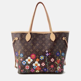 Louis Vuitton: Коричневая сумка-шоппер  Neverfull MM