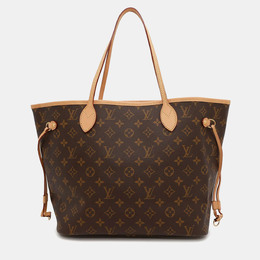 Louis Vuitton: Коричневая сумка-шоппер  Neverfull MM