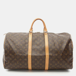Louis Vuitton: Коричневая дорожная сумка  Keepall