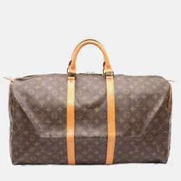 Louis Vuitton: Коричневая дорожная сумка  Keepall