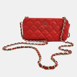 Chanel: Красный клатч 