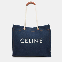 Celine: Синяя сумка-шоппер 