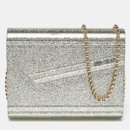 Jimmy Choo: Серебристый клатч  Candy