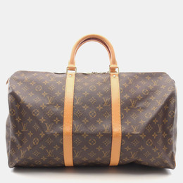 Louis Vuitton: Коричневая дорожная сумка  Keepall 50